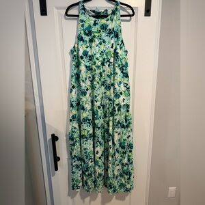 torrid Green and Teal Floral Halter Maxi Dress